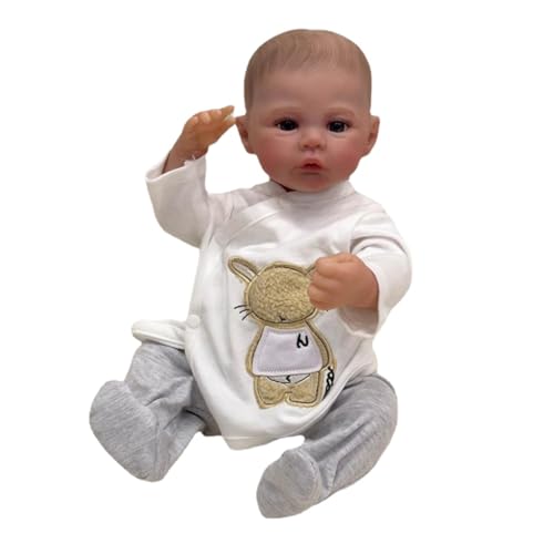 Lonian 19 Zoll 48 cm wiedergeborene Kleinkindpuppe Baby voller Junge Vinyl Silikon Junge Puppen magnetischer Schnuller Geburtstagsgeschenke Spielzeug mit anatomisch korrektem (B) von Lonian