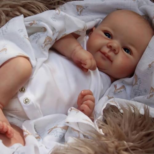 Lonian 19-Zoll-Reborn-Babypuppen, lebensechte Neugeborene mit gewichtigem Körper, Neugeborenes Kleinkind, Kinder ab 3 Jahren (Blaue Augen) von Lonian