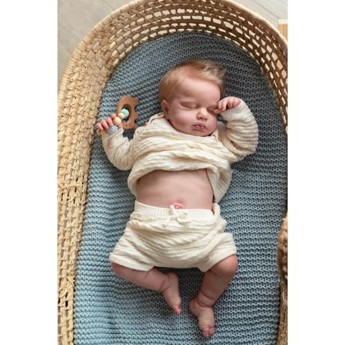 Lonian 20 Zoll 50 cm Ganzkörper-Vinyl-Real-Touch-Baby mit handgewurzelten Haaren, wiedergeborene Puppen für Kinder ab 3 Jahren (Mädchen) von Lonian