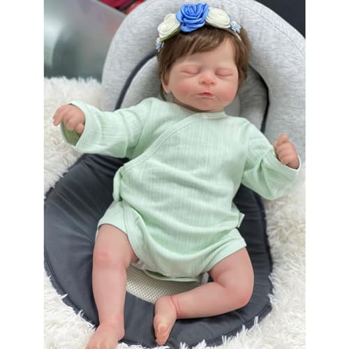 Lonian 20 Zoll 50 cm Reborn Kleinkind Puppe Baby Weiches Vinyl Silikon Echt Aussehende Neugeborene Puppen Magnetischer Schnuller Geburtstagsgeschenke Spielzeug von Lonian