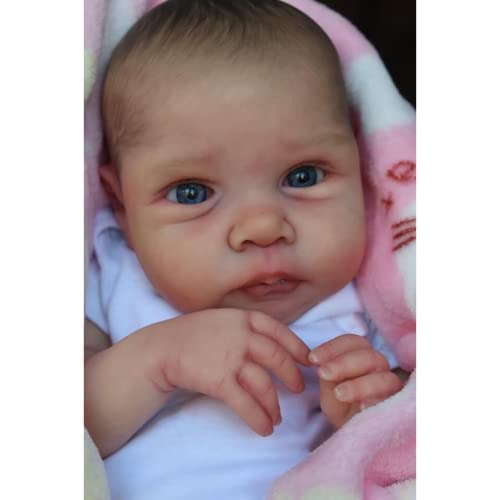 Lonian 20 Zoll bereits bemalte fertige Reborn-Baby-Puppe, lebensechte, weiche Berührung, 3D-Haut, bemaltes Haar sichtbar (Blue Eyes) von Lonian