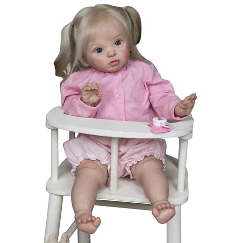 Lonian 24 Zoll 60CM Handmade Baby Collectible Reborn Kleinkind Mädchen Puppe für Kinder Spielen Spielzeug Geschenke (Blue Eyes) von Lonian
