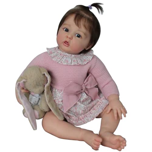 Lonian 24 Zoll 60cm Neue Babypuppe mit Baumwollkörper für Kinder Spielen Spielzeug (Brown Eyes) von Lonian