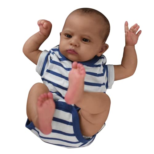 Lonian 24 Zoll fertig bemalte Puppe in Dunkelbraun Reborn Baby Doll (Brown Eyes) von Lonian