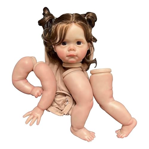 Lonian 24 Zoll lebensechte unfertige Reborn Puppe Kit bemalt Kit Teile mit Hand Wurzel Haar von Lonian