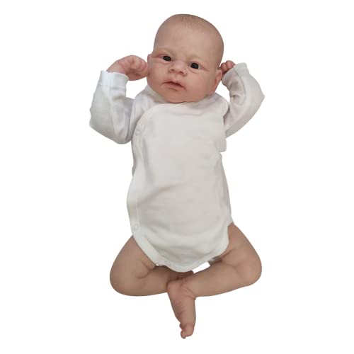 Lonian 45 cm bereits bemalte fertige Puppe Baby Reborn Puppe lebensechte hochwertige Genesis handbemalte Puppe (Blue Eyes) von Lonian