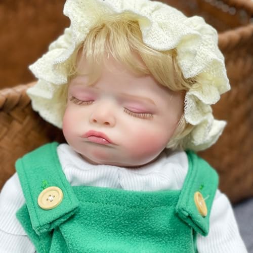 Lonian 45 cm wiedergeborene Mädchenpuppen, realistische Neugeborene, Silikon-Babypuppen, die echt Aussehen, lebensechte Babypuppen (Baumwollkörper) von Lonian