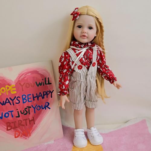 Lonian 45cm Full Vinly Silikon Reborn Mädchen Puppe mit Kleidung Zubehör für 3 + Jahre alte Kinder (Blondes Haar) von Lonian