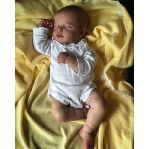 Lonian 50cm Neugeborenes Baby lebensechte echte Soft-Touch-Qualitäts-Sammler-Kunst-Reborn-Puppe mit Hand-Zeichnung-Haar-Puppe von Lonian
