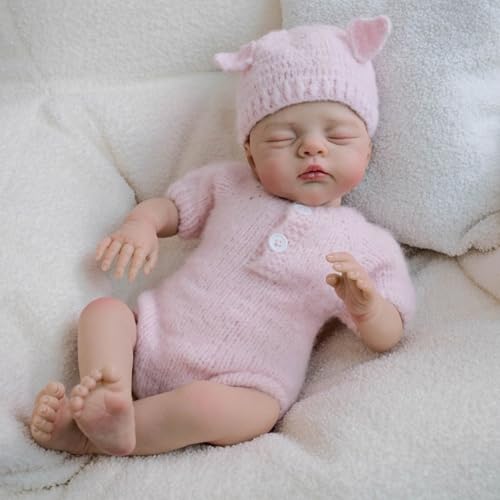 Lonian Reborn Babies Puppen 17 Zoll realistische neugeborenen Mädchen lebensechte echte Baby mit Weichheit Tuch Körper, der niedlich Aussehen Kleinkind (schlafendes Baby) von Lonian