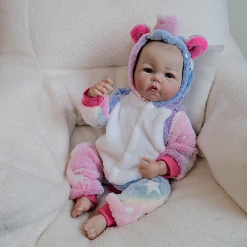 Lonian Reborn-Baby Girl 19 Zoll realistische Baby-Puppen neugeborenen Puppe lebensechte Kleinkind Puppen handgefertigt waschbar Weichheit Vin-yl Körper, der echte Baby Aussehen (C) von Lonian