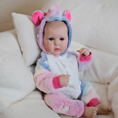 Lonian Reborn-Baby Girl 19 Zoll realistische Baby-Puppen neugeborenen Puppe lebensechte Kleinkind Puppen handgefertigt waschbar Weichheit Vin-yl Körper, der echte Baby Aussehen (D) von Lonian