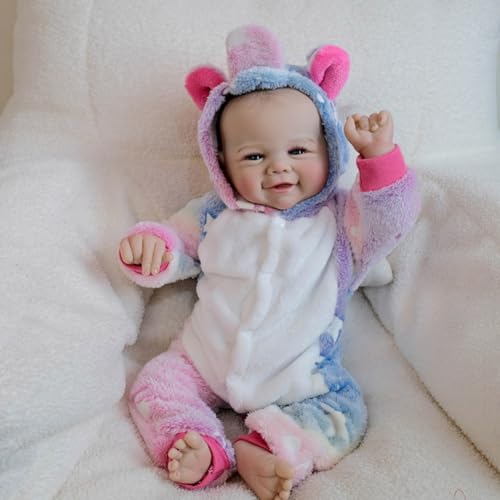 Lonian Reborn-Baby Girl 19 Zoll realistische Baby-Puppen neugeborenen Puppe lebensechte Kleinkind Puppen handgefertigt waschbar Weichheit Vin-yl Körper, der echte Baby Aussehen (E) von Lonian