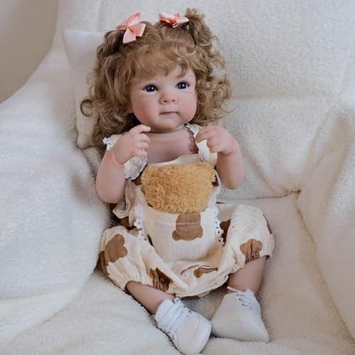 Lonian Reborn Baby Mädchen Silikon Ganzkörper waschbar Alter 3 + 48CM Realistische neugeborenes Baby Puppen, die Real New Born Leben wie Puppe Aussehen (Braun) von Lonian