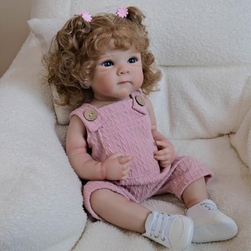 Lonian Reborn Baby Mädchen Silikon Ganzkörper waschbar Alter 3 + 48CM Realistische neugeborenes Baby Puppen, die Real New Born Leben wie Puppe Aussehen (Rosa) von Lonian