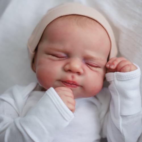 Lonian Reborn-Babypuppen, 19 Zoll, 48 cm, Reborn-Babypuppe, Kleinkind, lebensecht, echt weich, mit handbemaltem Haar, handgefertigte Puppe von Lonian