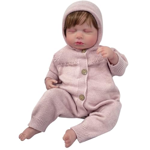 Lonian Reborn Babypuppen, realistisches Silikon-Vinyl, weiches Baby, handgefertigte Reborn-Puppen, Kleinkind, magnetischer Schnuller, Spielzeug, (Loulou) von Lonian