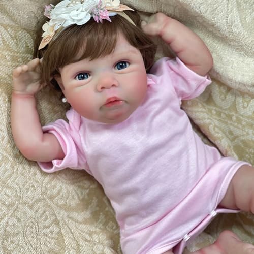 Lonian Reborn Babypuppen Mädchen 48CM Neugeborene Babypuppe, die echt Aussehen, lebensechte Babys, realistische Babypuppe, lebensgroße Puppen für Kinder von Lonian