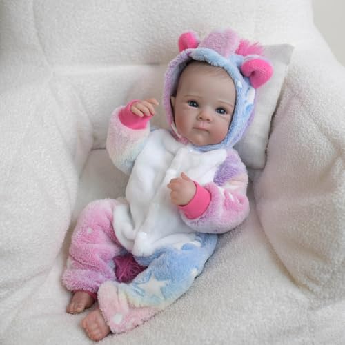Lonian Reborn Girl 17 Zoll handgefertigte realistische Reborn Babys Puppen neugeborenes Baby mit Weichheit Silikon Vin-yl Körper Real Life mit Spielzeug Zubehör von Lonian