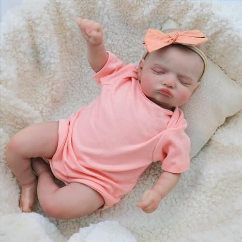 Lonian Reborn Mädchen Puppen 18 Zoll Reborn Puppen Realistische Neugeborenen Baby Puppen Weicher Körper Poseable Vinyl Körper Wie EIN lebensechtes Baby mit Fütterung Kit für Kinder (Rosa) von Lonian