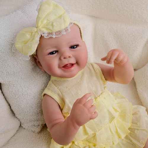Lonian Reborn Mädchen Puppen 19 Zoll Reborn Puppen Realistische Neugeborenes Baby Puppen Soft Body Poseable Full Vinyl Body Girl Like a Baby mit Fütterung Kit für Kinder (Emmy) von Lonian