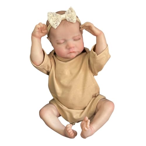Lonian Reborn-Puppe, 18 Zoll, 48 cm, Ganzkörper-Vinyl-Silikon-Babypuppe, Junge, anatomisch korrekt, handbemaltes Haar, realistisches Spielzeug, Geschenk für Kinder ab 3 Jahren (Braun) von Lonian