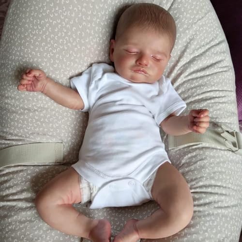 Lonian Reborn Puppen 18 Zoll Reborn Puppen Realistische Neugeborenes Baby Puppen Soft Body Poseable Full Vinyl Body Girl Like a Lifelike Baby mit Fütterung Kit für Kinder von Lonian