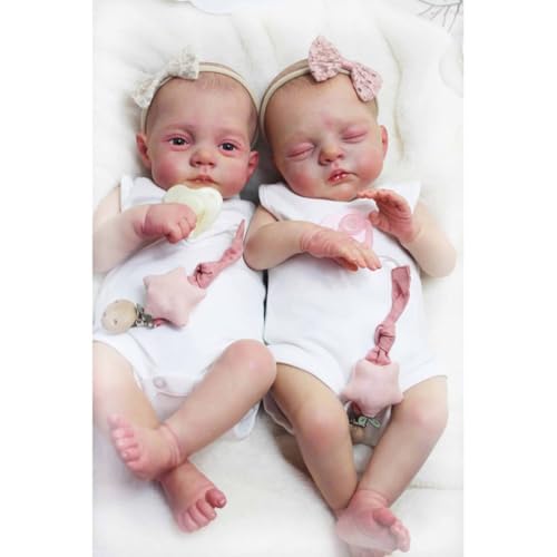 Lonian Reborn Puppen 18 Zoll Reborns Weichheit Tuch Körper lebensecht neugeborenes Baby mit Kleidung und Spielzeug Zubehör niedlich Real Life Babies, weiß (schlafendes Baby) von Lonian