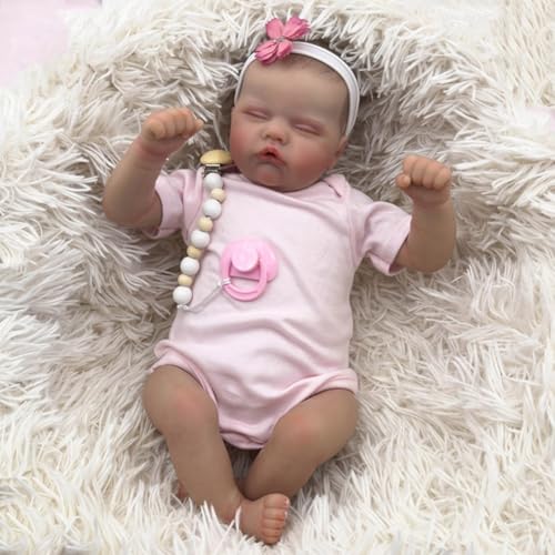 Lonian Reborn Puppen 18 Zoll Soft Body Lifelike-Newborn Baby Sleeping Girl Puppen mit Kleidung und Spielzeug Zubehör Geschenk für Kinder ab 3 Jahren von Lonian