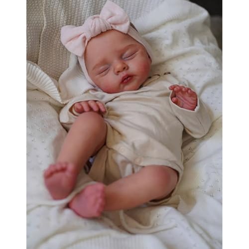 Lonian Reborn Puppen - 18-Zoll handgefertigte realistische Baby-Puppen weicher Stoffkörper mit Spielzeug-Zubehör (schlafendes Baby) von Lonian