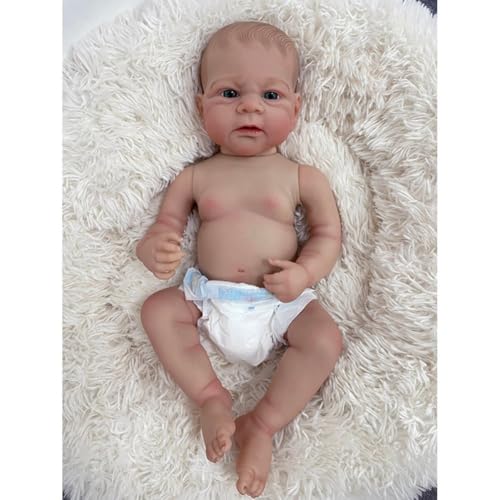 Lonian Reborn Puppen 19 Zoll Reborn Puppen Realistische Neugeborenes Baby Puppen Soft Body Poseable Full Vinyl Body Girl Like a Lifelike Baby mit Fütterung Kit für Kinder von Lonian