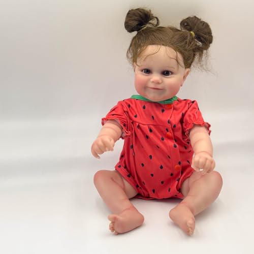 Lonian Reborn Puppen Maddie Girl 50cm Lebensechtes Neugeborenes Baby mit süßem Lächeln, das aussieht Echte Silikonpuppen für Kleinkinder von Lonian