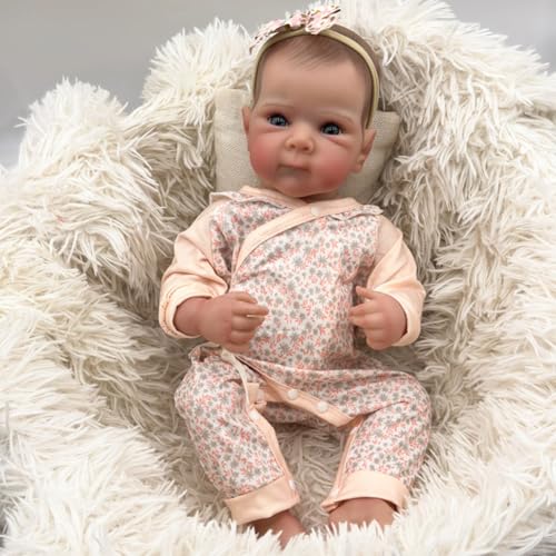 Lonian Reborn Puppen Mädchen 18 Zoll realistische neugeborenen Puppen weichen Körper Poseable Full Vinyl Körper Mädchen wie EIN lebensechtes Baby mit Fütterung Kit von Lonian