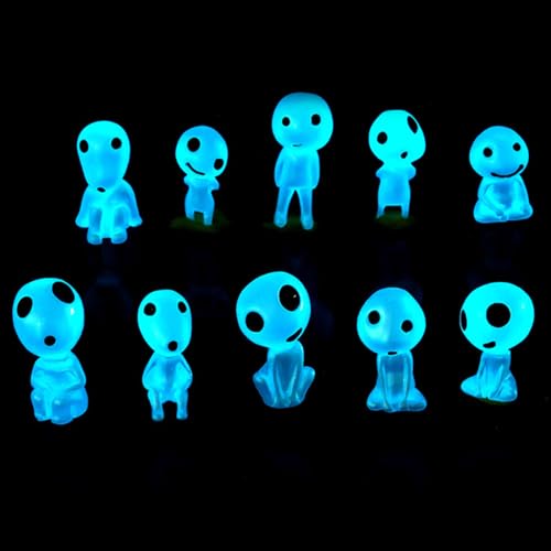 Aliens aus Harz, 10 Blaue Mini-Aliens, Mini-Aliens aus Harz zum Basteln, Q-Board Mini-Aliens männlich, Blaue Farbe Aliens Mini-Puppen, DIY Topfpflanzen Mikro Landschaft Dekoration liefert (Blue) von Lonimia