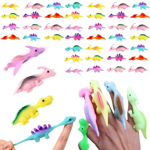 Schleuder Dinosaurier Finger Spielzeug,40Pcs Schleuder Dinosaurier Spielzeug,Lustige Fliegende Dinosaurier Schleuder Spielzeug,Neuartiges Stressabbau-Spielzeug，Schöne Geschenke für Kinder von Lonimia