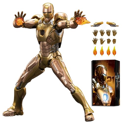 LonullyMege Ironman MK21 Actionfigur, exquisite Malerei mit viel Zubehör, Sammelspielzeug (Maßstab 1/10), 17,8 cm von LonullyMege