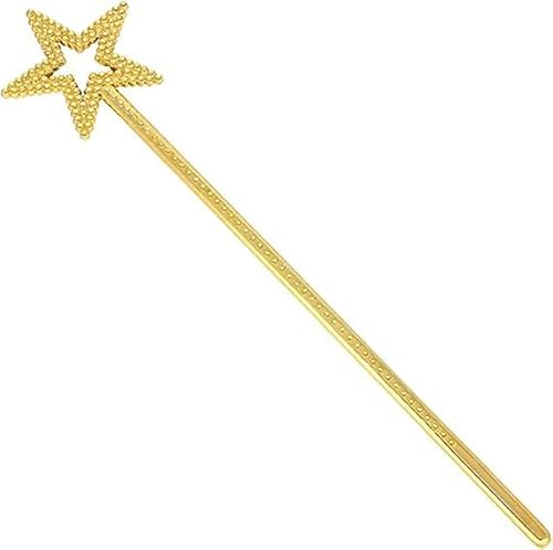 Lonurya Feenstab Zauberstern für Kinder – Schimmernde Prinzessin & Fee Patentante Kostümzubehör | Ultra-langlebiger PP Kunststoff | Halloween Dress Up Kostüm Zubehör Geschenk (Gold) von Lonurya