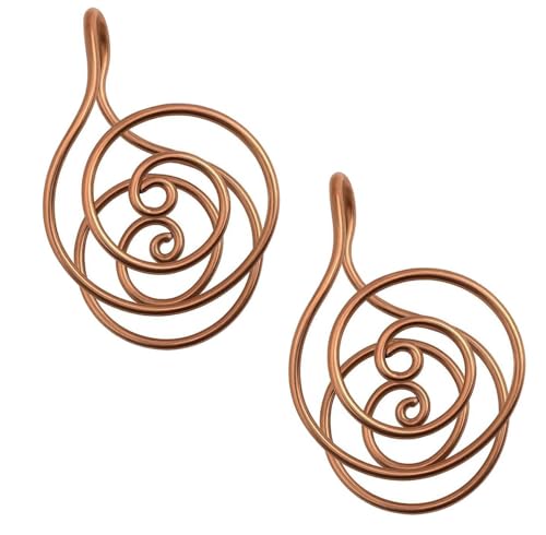 Kupfer-Handflächenring, Reiki-Energiespirale, Handringe for Meditation Und Energieheilung, Handgefertigte Kupfermanschetten for Kristallarbeit, Manifestation Und Chakra-Ausgleich(Without Gem,2pcs) von Lonvgrt