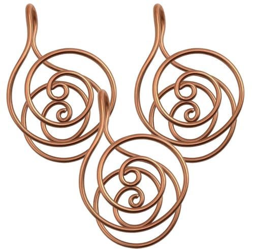Kupfer-Handflächenring, Reiki-Energiespirale, Handringe for Meditation Und Energieheilung, Handgefertigte Kupfermanschetten for Kristallarbeit, Manifestation Und Chakra-Ausgleich(Without Gem,3pcs) von Lonvgrt