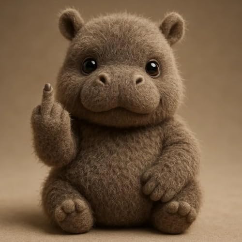 Lernen Sie die Attitude Squad kennen: Kleine Plüsch-Rebellen mit Frechheit und Kuschelfreude, Plüschtiere im Taschenformat mit Stressabbau-Humor und rebellischem Charme, lustige Geschenke(Hippopotamus von Lonvgrt