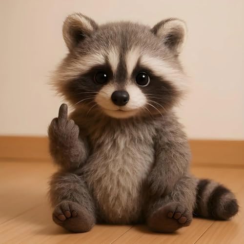 Lernen Sie die Attitude Squad kennen: Kleine Plüsch-Rebellen mit Frechheit und Kuschelfreude, Plüschtiere im Taschenformat mit Stressabbau-Humor und rebellischem Charme, lustige Geschenke(Raccoon) von Lonvgrt