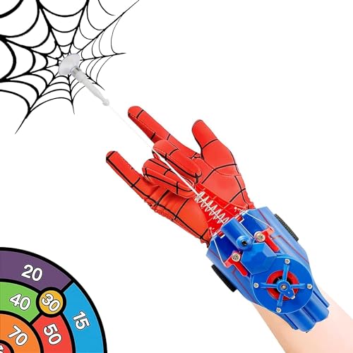 LONYIABBI Spider Web Shooter Spinnennetz Launcher- 9.4ft automatische Seil Launcher mit USB-Ladung - Superhero Rollenspiel Spielzeug für Kinder (blau) von LONYIABBI
