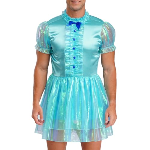 Loodgao Herren Sissy Nachthemden Kurzarm Satin Tutu Kleider Vintage Retro Diestmädchen Kostüm Französische Zimmermädchen Uniformen Elegant Nachtwäsche Blau L Loodgao Herren Sissy Nachthemden Kurzarm Satin Tutu Kleider Vintage Retro Diestmädchen Kostüm Französische Zimmermädchen Uniformen Elegant Nachtwäsche Blau L von Loodgao