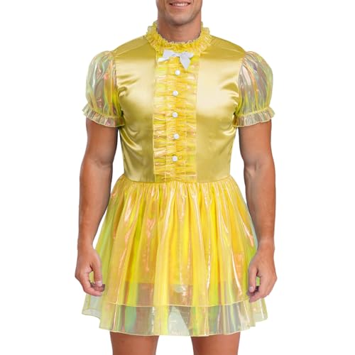 Loodgao Herren Sissy Nachthemden Kurzarm Satin Tutu Kleider Vintage Retro Diestmädchen Kostüm Französische Zimmermädchen Uniformen Elegant Nachtwäsche Gelb XL Loodgao Herren Sissy Nachthemden Kurzarm Satin Tutu Kleider Vintage Retro Diestmädchen Kostüm Französische Zimmermädchen Uniformen Elegant Nachtwäsche Gelb XL von Loodgao