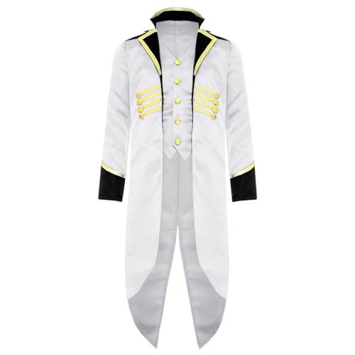 Loodgao Jungen Edel Frack Jacke Unregelmäßige Anzugjacke mit Anzugweste Märchen Piraten Vampire Uniformen Oberbekleidung Weiß 110-116 Loodgao Jungen Edel Frack Jacke Unregelmäßige Anzugjacke mit Anzugweste Märchen Piraten Vampire Uniformen Oberbekleidung Weiß 110-116 von Loodgao