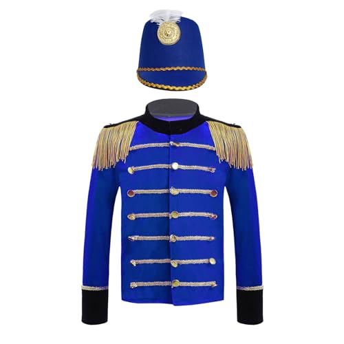 Loodgao Jungen Zirkusdirektor Jacke mit Miliärische Soldaten Mütze Vintage Retro Blazer Slim Fit Anzugjacke Käptain Oberbekleidung Königsblau 98-104 Loodgao Jungen Zirkusdirektor Jacke mit Miliärische Soldaten Mütze Vintage Retro Blazer Slim Fit Anzugjacke Käptain Oberbekleidung Königsblau 98-104 von Loodgao