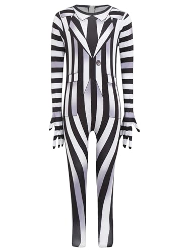 Loodgao Kinder Jumpsuit Schwarz Weiß Streifen Overall mit 3D Anzug Duck Ganzkörperanzug Mädchen Jungen Horror Gentleman Body Halloween Cosplay Kostüm Schwarz-Weiss 116-122 Loodgao Kinder Jumpsuit Schwarz Weiß Streifen Overall mit 3D Anzug Duck Ganzkörperanzug Mädchen Jungen Horror Gentleman Body Halloween Cosplay Kostüm Schwarz-Weiss 116-122 von Loodgao