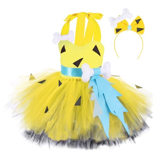 Loodgao Kinder Mädchen Höhle Kleid Neckholder Partykleider mit Tutu Rock + Stirnband Halloween Geburtstag Party Cosplay Outfits Gelb 122-128 Loodgao Kinder Mädchen Höhle Kleid Neckholder Partykleider mit Tutu Rock + Stirnband Halloween Geburtstag Party Cosplay Outfits Gelb 122-128 von Loodgao