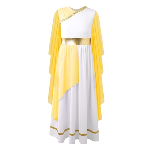 Loodgao Kinder Mädchen Römische Griechische Toga Kleid Elegant Prinzessin Robe Maxi Lang Partykleid Farbblock Abendkleider Cocktailkleider Gelb 158-164 Loodgao Kinder Mädchen Römische Griechische Toga Kleid Elegant Prinzessin Robe Maxi Lang Partykleid Farbblock Abendkleider Cocktailkleider Gelb 158-164 von Loodgao