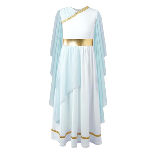 Loodgao Kinder Mädchen Römische Griechische Toga Kleid Elegant Prinzessin Robe Maxi Lang Partykleid Farbblock Abendkleider Cocktailkleider Hellblau 158-164 Loodgao Kinder Mädchen Römische Griechische Toga Kleid Elegant Prinzessin Robe Maxi Lang Partykleid Farbblock Abendkleider Cocktailkleider Hellblau 158-164 von Loodgao